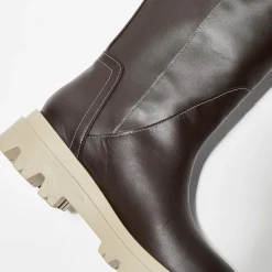 Bottes en Cuir Luna marron foncé-Flattered Sale