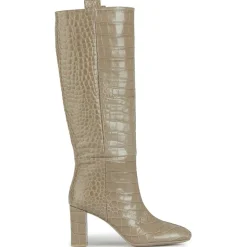 Femme Geox Bottes^Bottes en Cuir Pheby 80 sable - Talon 8 cm