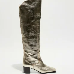 Femme Free Lance Bottes^Bottes en Cuir Tessa champagne - Talon 5 cm