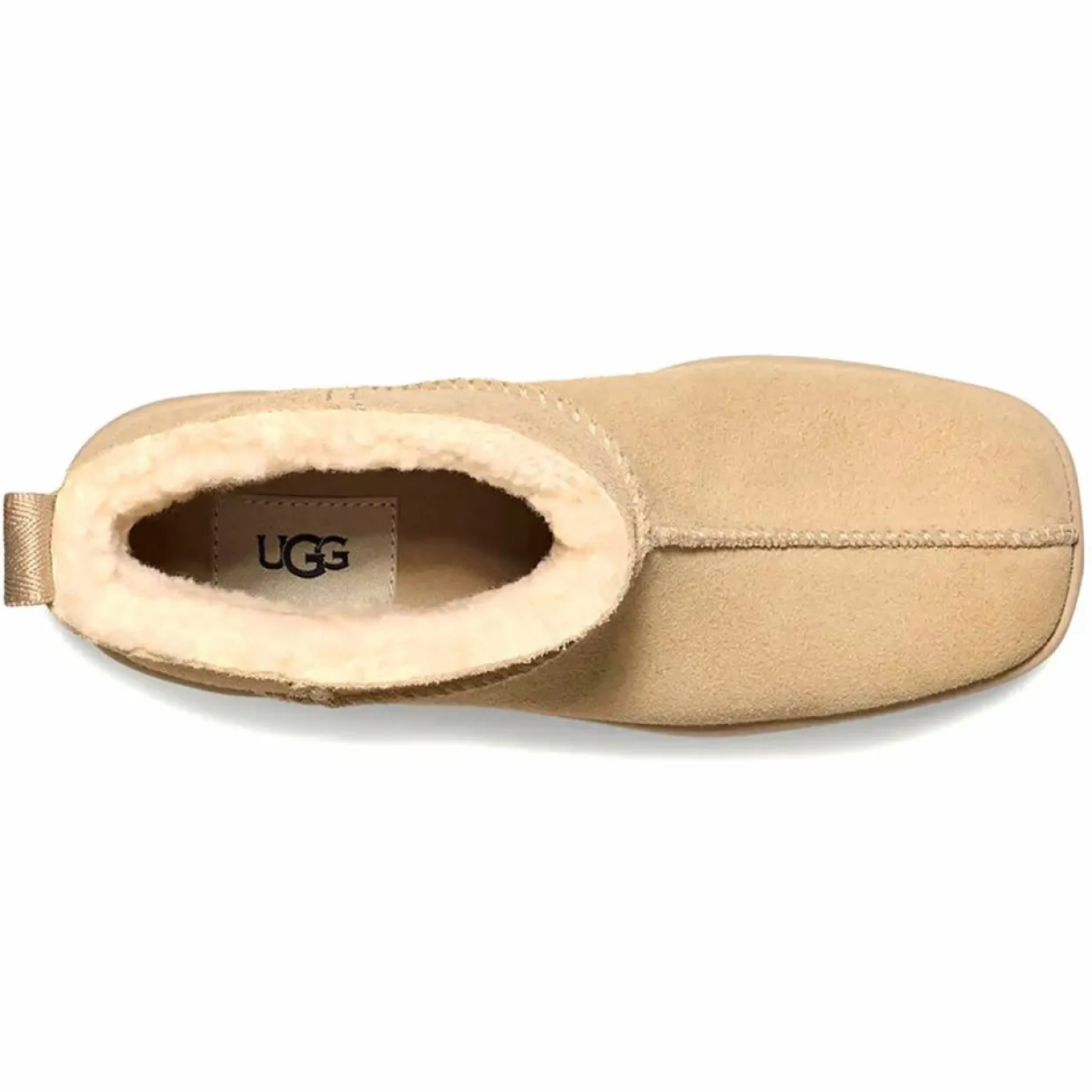 Femme Ugg Bottines^Bottes en Velours de Cuir New Heights Platform Mini beiges - Talon 11,4 cm
