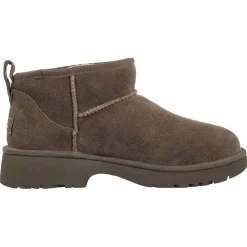 Enfant Ugg Fille^Bottes en Velours de Cuir Ultra Mini New Heights marron