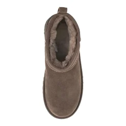 Enfant Ugg Fille^Bottes en Velours de Cuir Ultra Mini New Heights marron