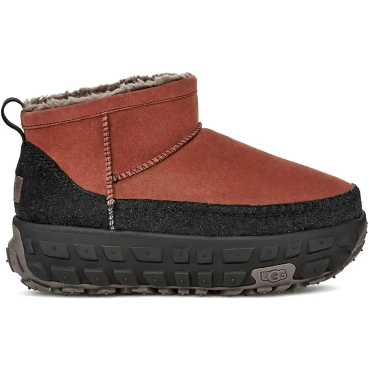 Bottes en Velours de Cuir Venture Daze Ultra Mini rouge/noir-Ugg