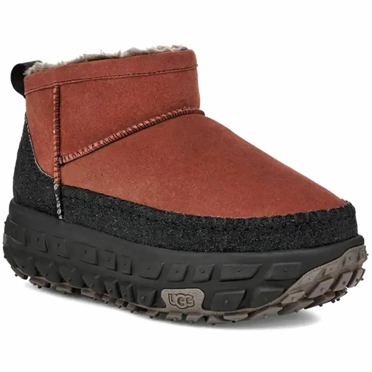 Bottes en Velours de Cuir Venture Daze Ultra Mini rouge/noir-Ugg