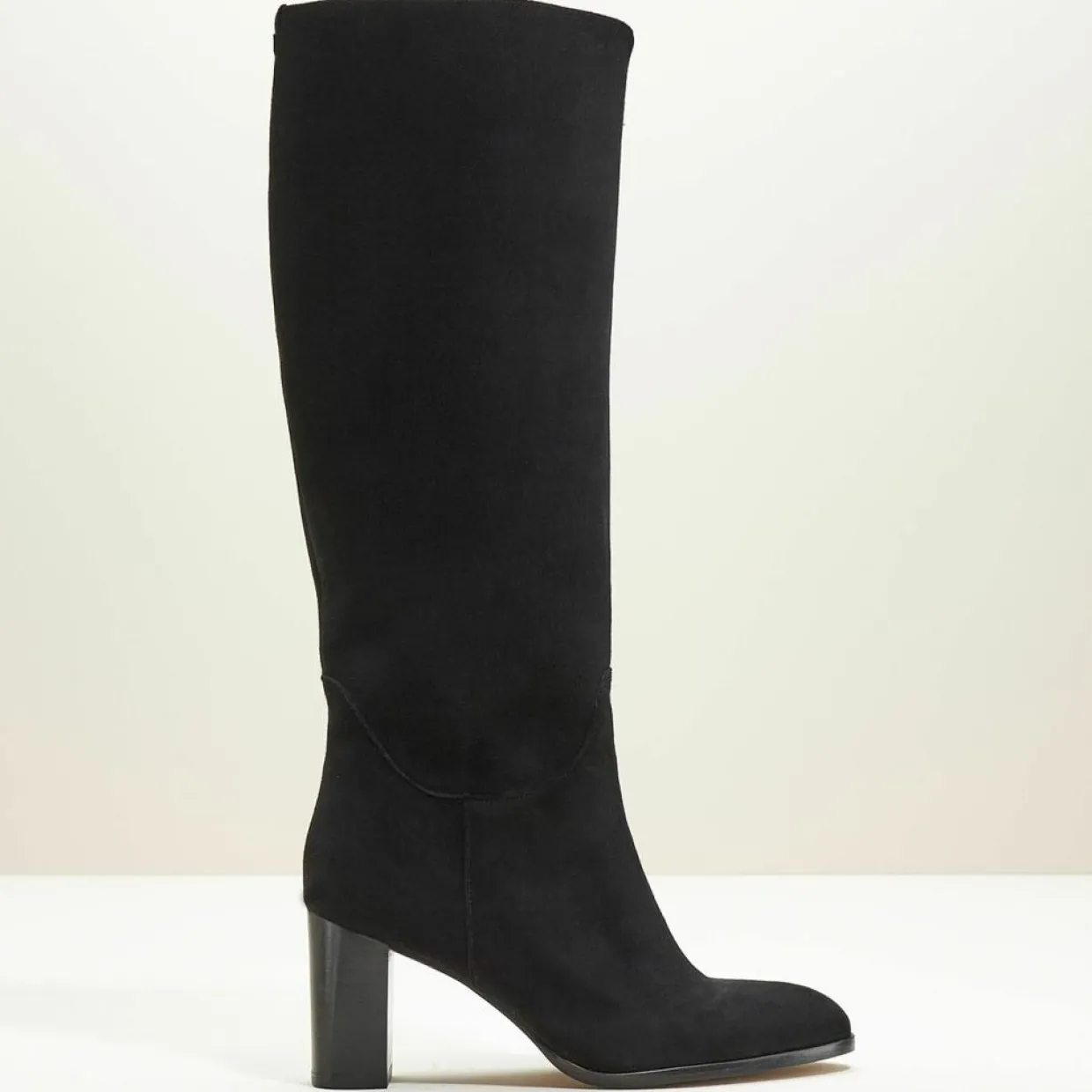 Bottes en Velours de Cuir Cavanna noires - Talon 7 cm-Cosmoparis Clearance