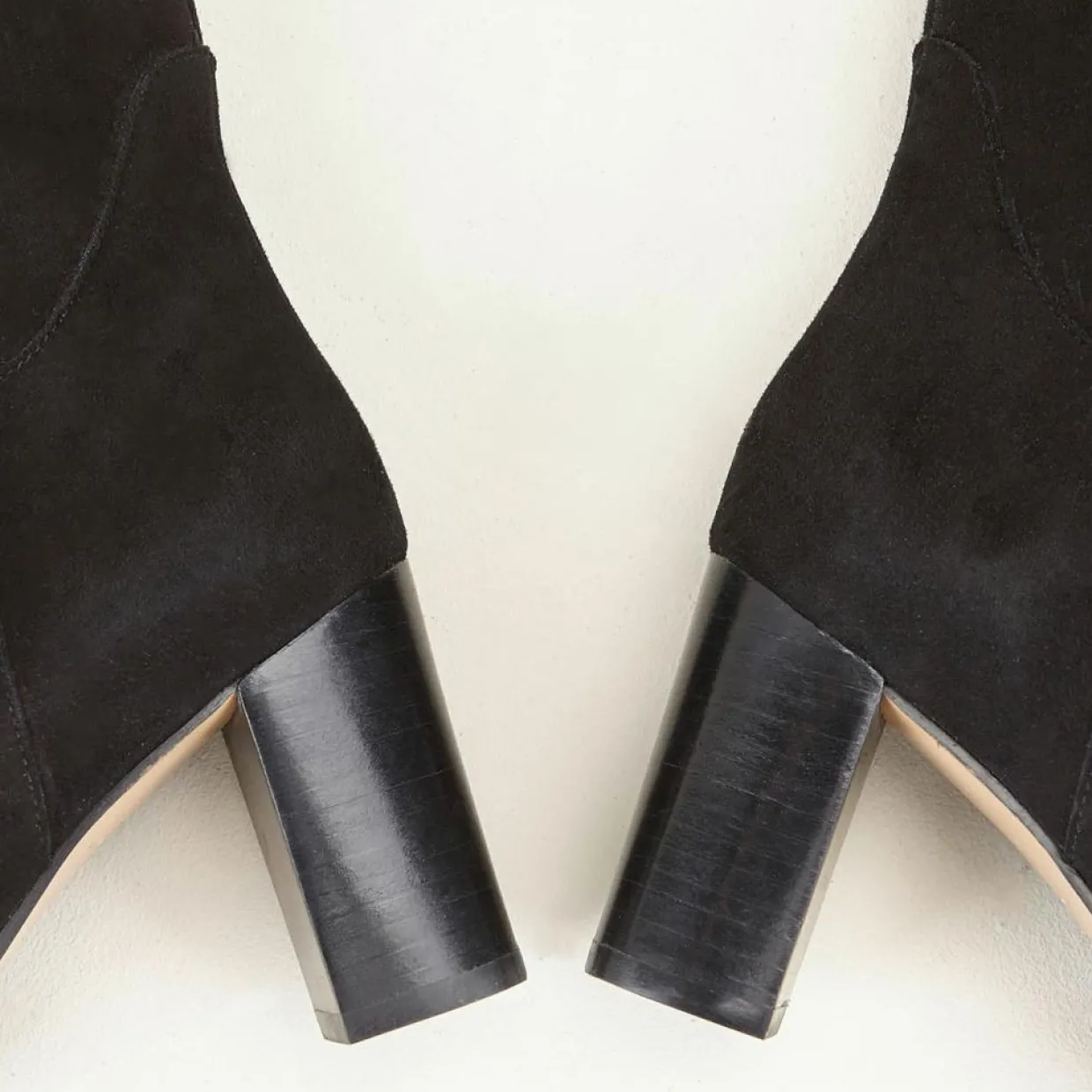 Bottes en Velours de Cuir Cavanna noires - Talon 7 cm-Cosmoparis Clearance