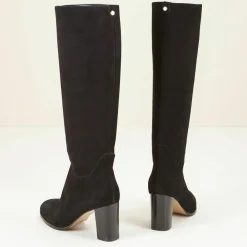 Bottes en Velours de Cuir Cavanna noires - Talon 7 cm-Cosmoparis Clearance