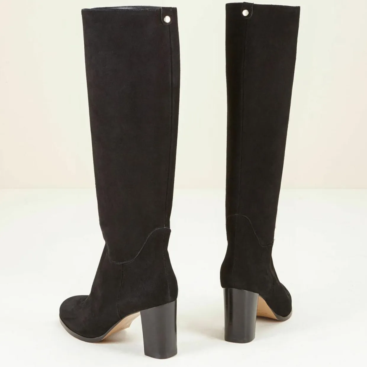 Bottes en Velours de Cuir Cavanna noires - Talon 7 cm-Cosmoparis Clearance