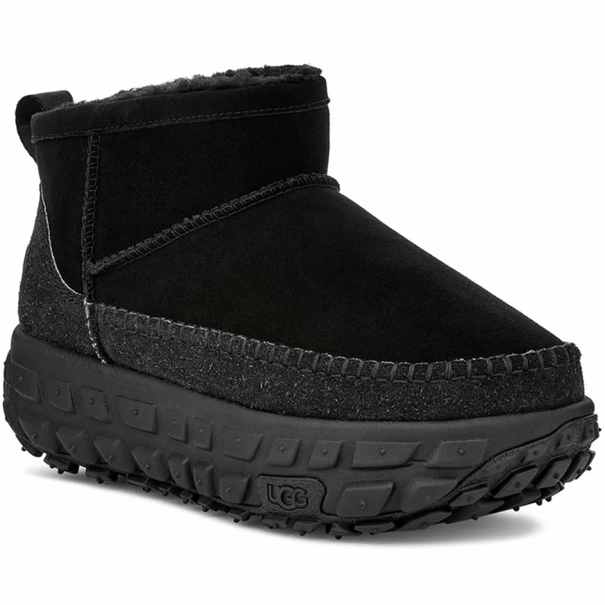 Bottes en Velours de Cuir Venture Daze Ultra Mini noires-Ugg Outlet