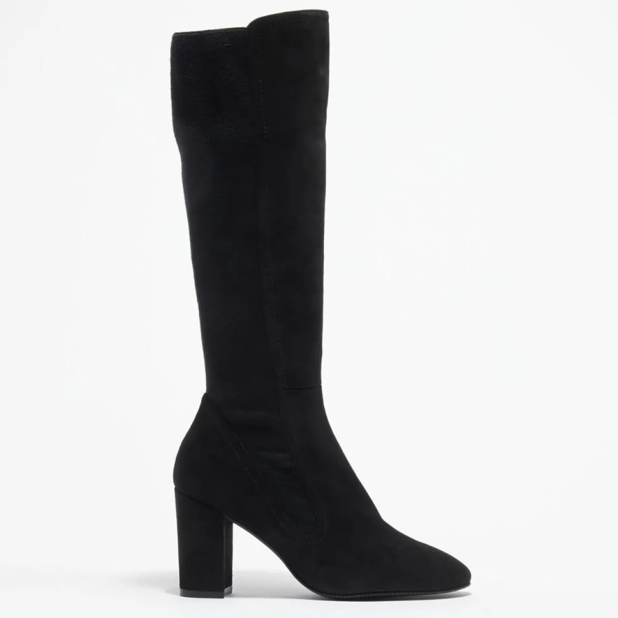 Femme Stuart Weitzman Bottes^Bottes en Velours de Cuir & Textile Livia noires - Talon 8,5 cm