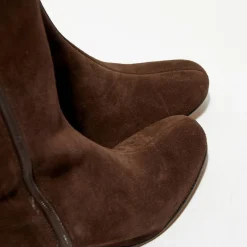 Bottes en Velours de Cuir Lara marron - Talon 8 cm-Apologie