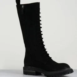Femme Del Carlo Bottes^Bottes en Velours de Cuir Granada noires