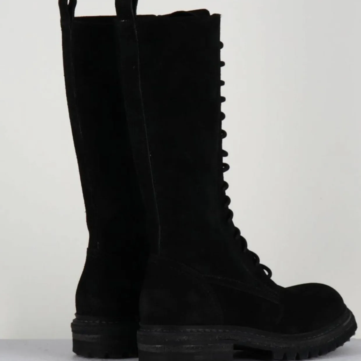 Femme Del Carlo Bottes^Bottes en Velours de Cuir Granada noires