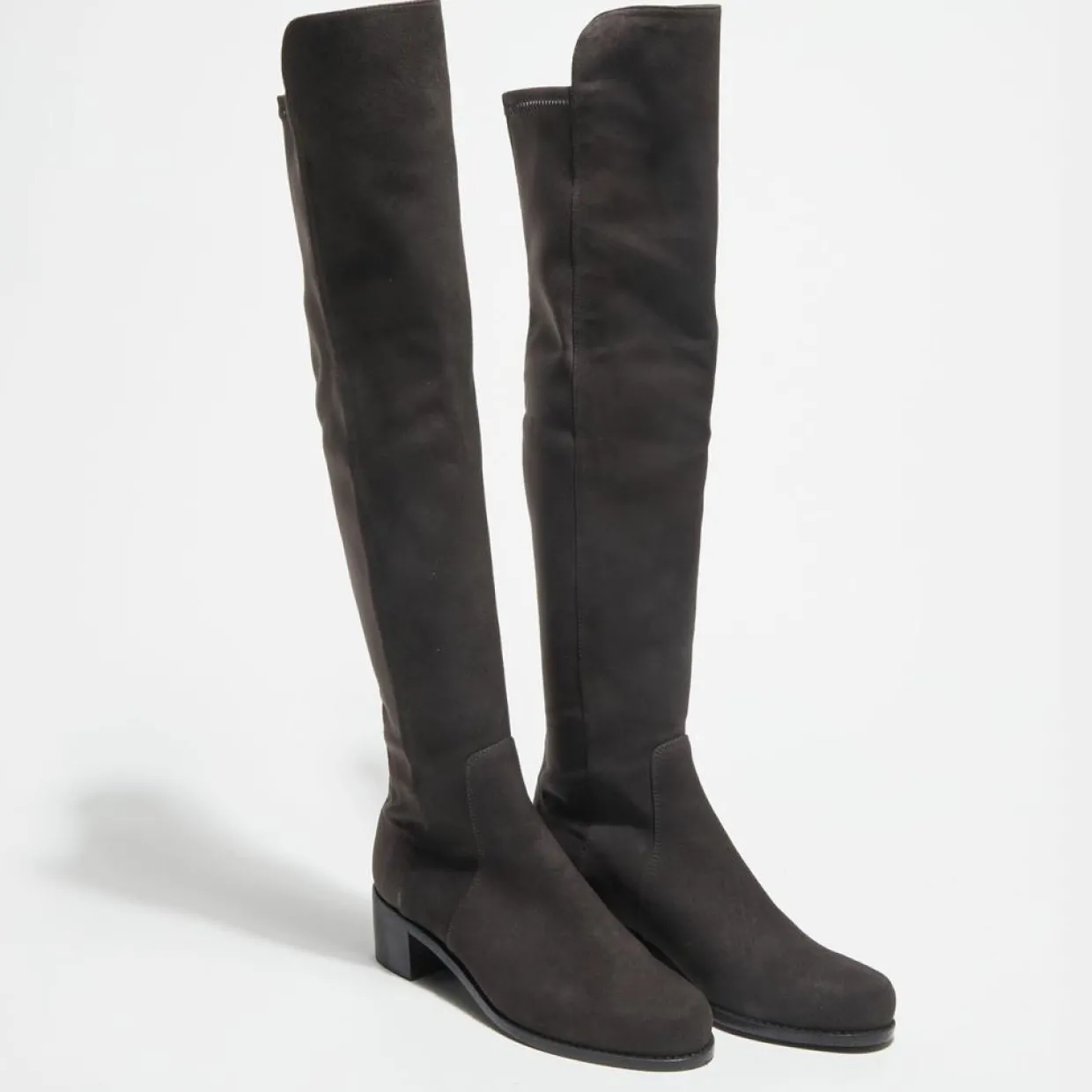 Bottes en Velours de Cuir & Textile Reserve chocolat-Stuart Weitzman Online