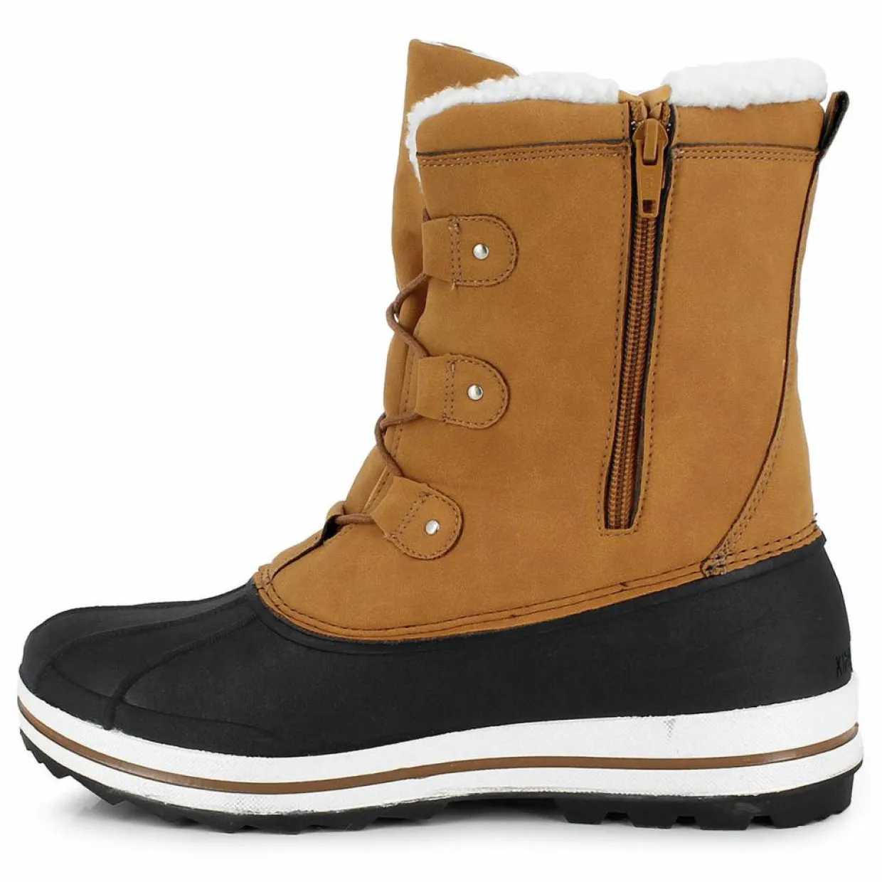 Bottes fourrées Hugo camel/noir-Kimberfeel Outlet