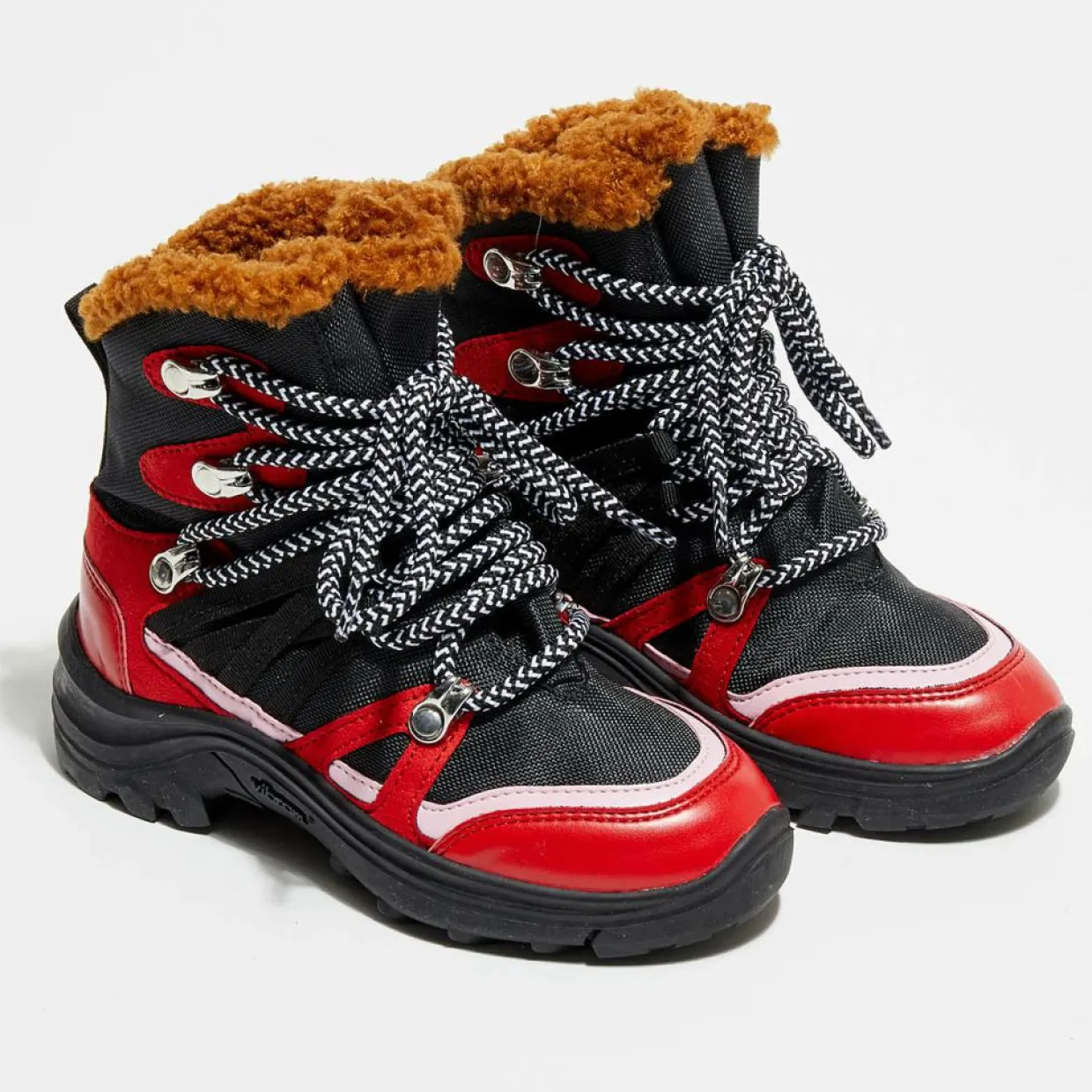 Enfant Stella McCartney Fille^Bottes fourrées noir/rouge