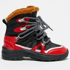 Enfant Stella McCartney Fille^Bottes fourrées noir/rouge