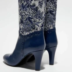 Bottes Santiags bleu nuit - Talon 8 cm-Manoush