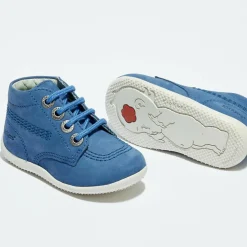 Bottillons Bébé en Velours de cuir bleus-Kickers Hot