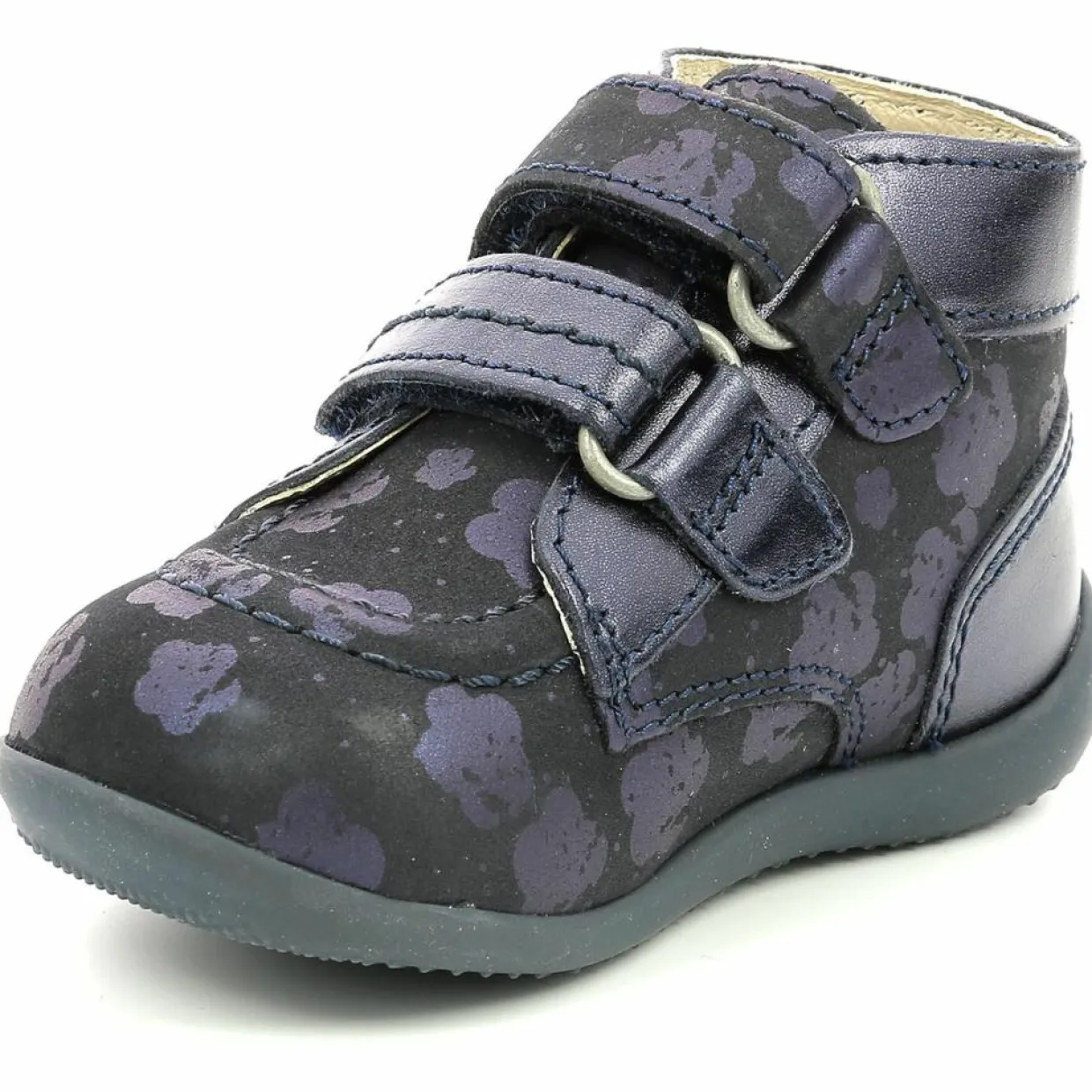 Enfant Kickers Bébé^Bottillons en Cuir Bonkro-2 marine