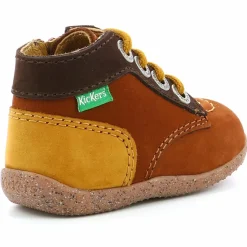 Bottillons en Cuir Bonzip-2 marron/camel tricolore-Kickers Best