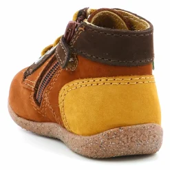 Bottillons en Cuir Bonzip-2 marron/camel tricolore-Kickers Best