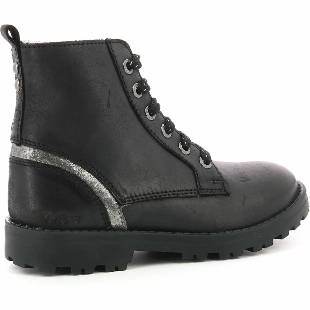 Bottillons en Cuir Grooke noir/argenté-Kickers Clearance