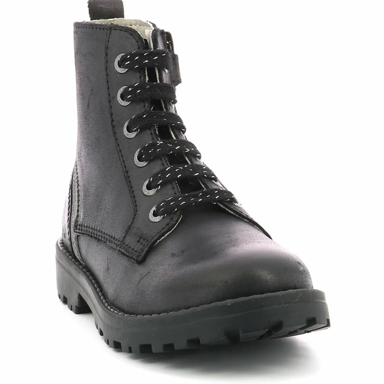 Bottillons en Cuir Grooke noir/argenté-Kickers Clearance