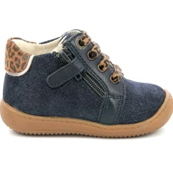 Enfant Aster Bébé^Bottillons en Cuir Pillie marine/léopard