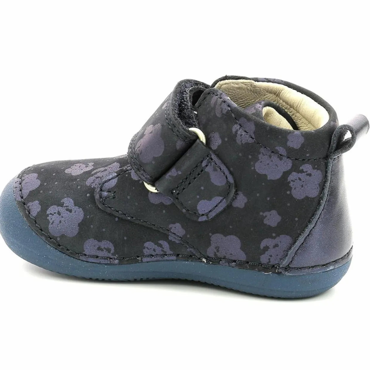 Bottillons en Cuir Sabio à fleurs marine-Kickers Clearance