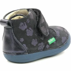 Bottillons en Cuir Sabio à fleurs marine-Kickers Clearance