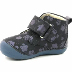Bottillons en Cuir Sabio à fleurs marine-Kickers Clearance