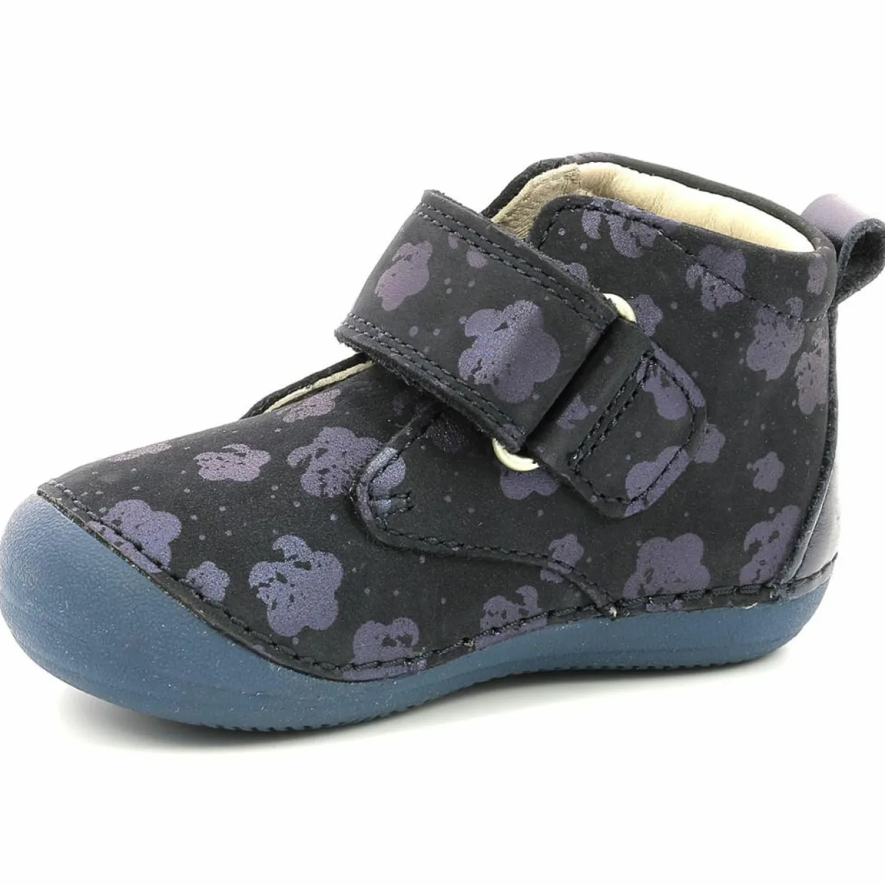 Bottillons en Cuir Sabio à fleurs marine-Kickers Clearance