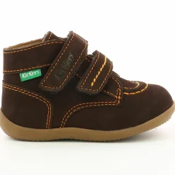 Bottillons en Velours de Cuir Bonkro marron foncé-Kickers Sale