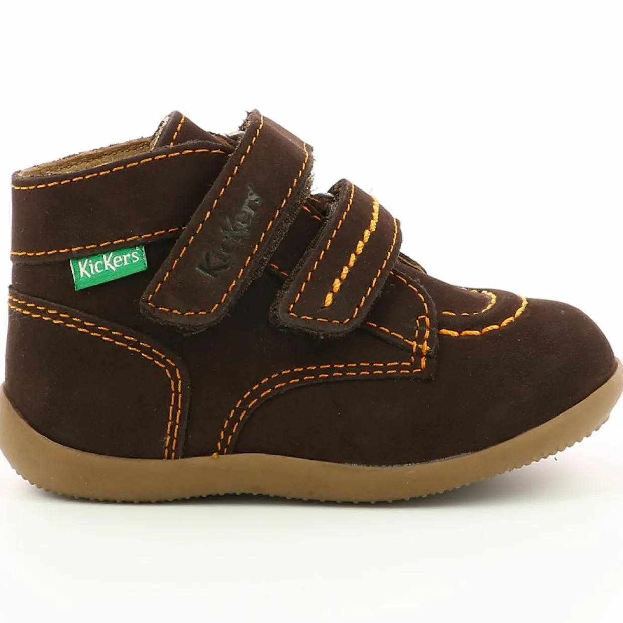 Bottillons en Velours de Cuir Bonkro marron foncé-Kickers Sale