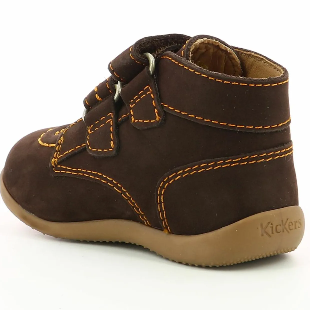 Bottillons en Velours de Cuir Bonkro marron foncé-Kickers Sale