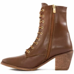 Femme Lab78 Bottines^Bottines à talon cognac - Talon 7 cm