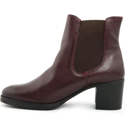 Femme Lab78 Bottines^Bottines à talon en Cuir Nelly bordeaux - Talon 6 cm