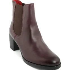 Femme Lab78 Bottines^Bottines à talon en Cuir Nelly bordeaux - Talon 6 cm