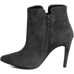 Bottines à talon en Velours de Cuir Cleopatre noires - Talon 10 cm-Lab78 Online