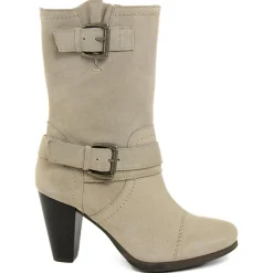 Bottines à talon en Velours de Cuir Carol castor - Talon 8.5 cm-Lab78 Best