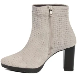 Bottines à talon en Velours de Cuir Vivi castor - Talon 8.5 cm-Lab78