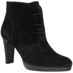 Bottines à talon en Velours de Cuir April noires - Talon 8.5 cm-Lab78 Sale