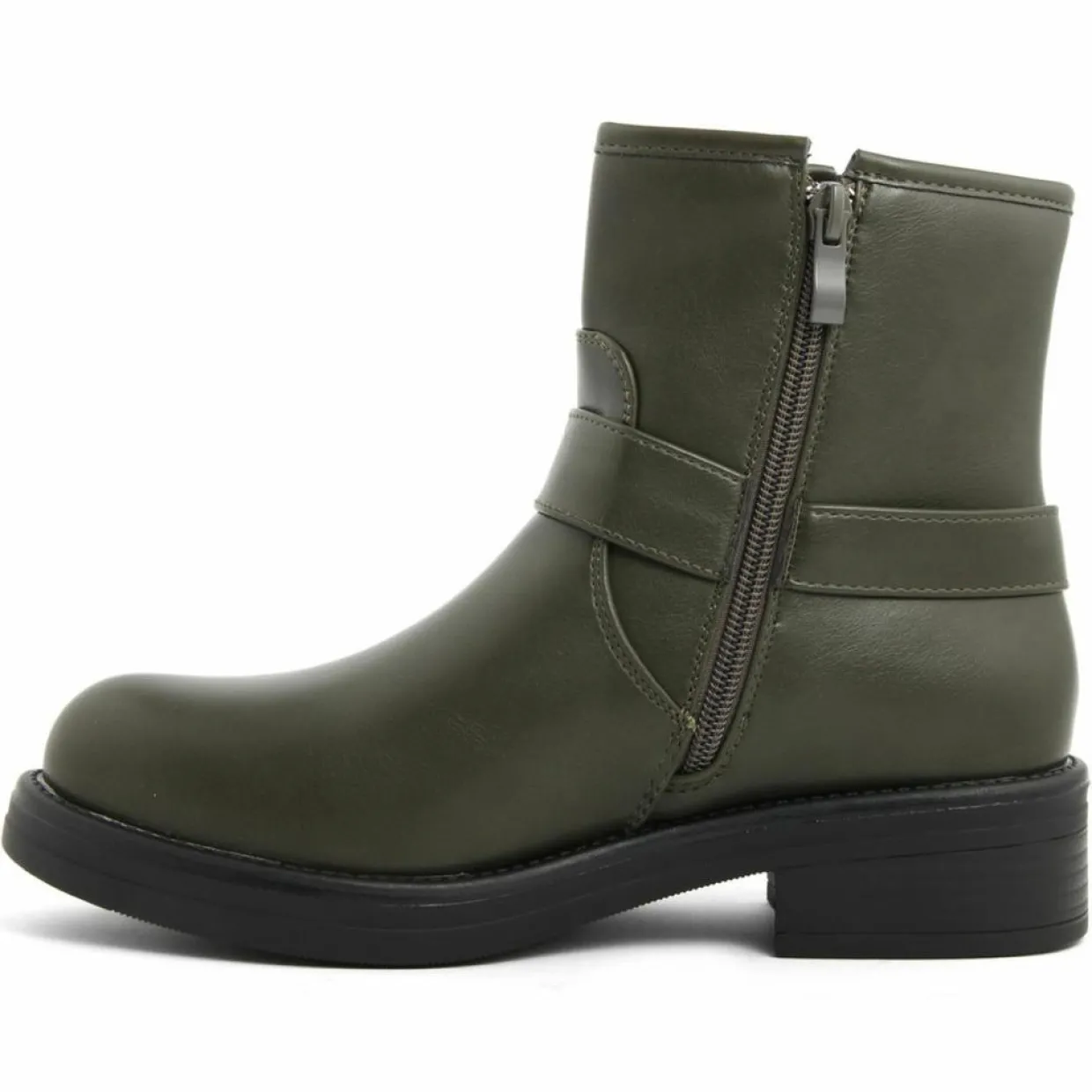Femme Lab78 Bottines^Bottines biker plates vertes - Talon 4 cm
