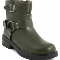 Femme Lab78 Bottines^Bottines biker plates vertes - Talon 4 cm