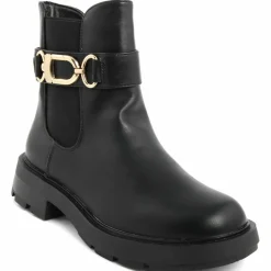 Femme Lab78 Bottines^Bottines chelsea plates noires - Talon 4 cm