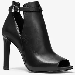 Bottines en Cuir à bout ouvert Lawson noires - Talon 8.9 cm-Michael Kors Chaussures Outlet