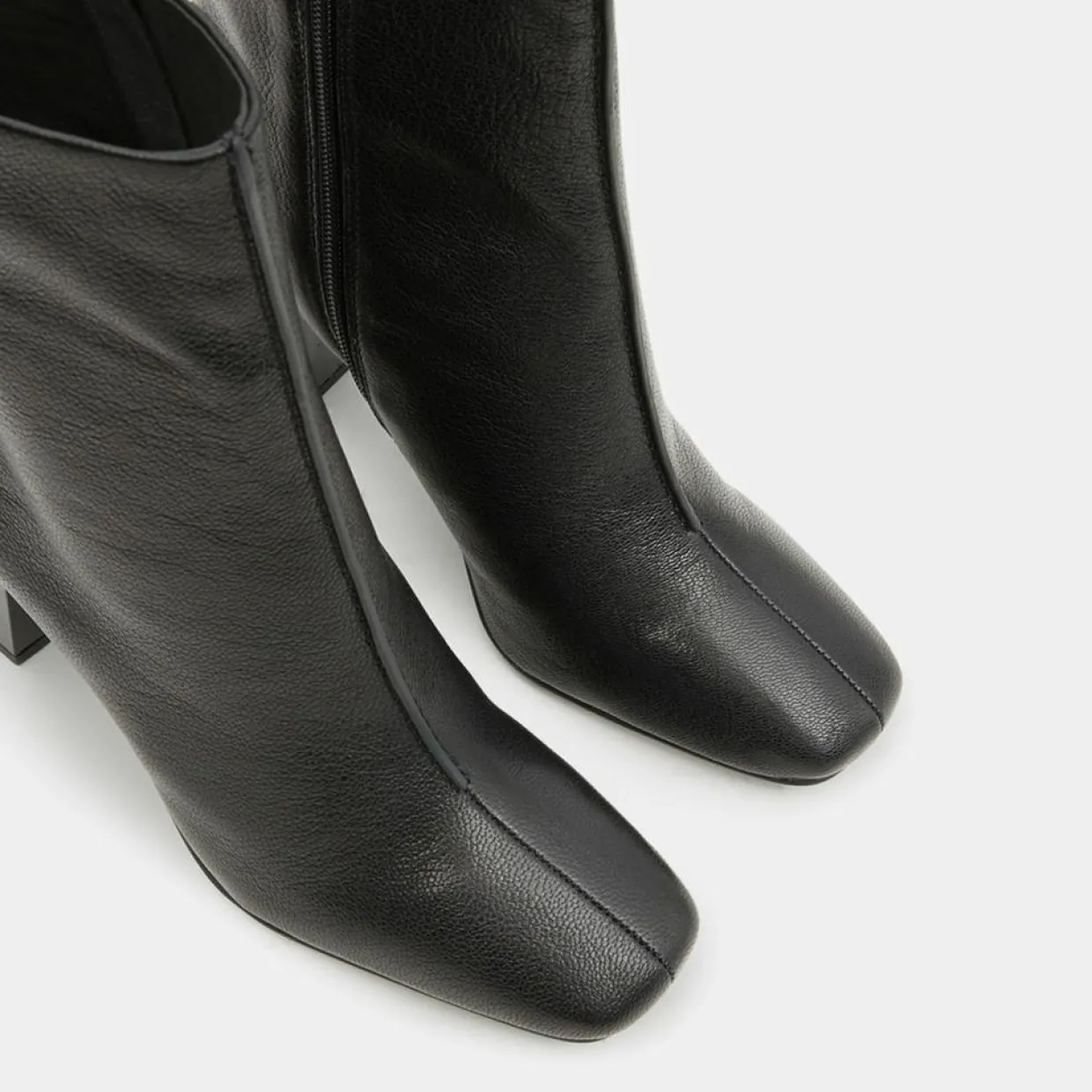 Femme Galeries Lafayette Bottines^Bottines en Cuir à talon géométrique noires - Talon 8,5 cm
