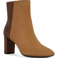 Femme Geox Bottines^Bottines en Cuir & Velours de Cuir Pheby 80 cognac - Talon 8 cm