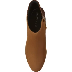 Femme Geox Bottines^Bottines en Cuir & Velours de Cuir Pheby 80 cognac - Talon 8 cm